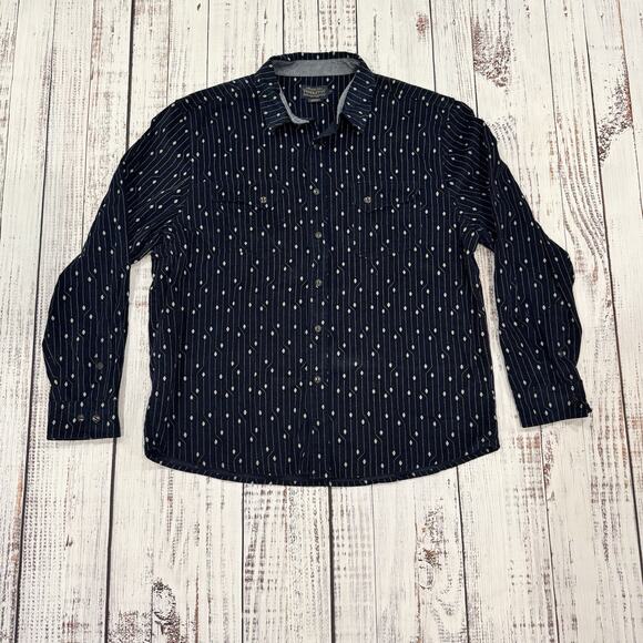 Pendleton Other - Pendleton Western Shirt XL Indigo Blue White Pattern Cotton Rodeo Cowboy Vintage